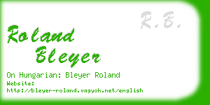 roland bleyer business card